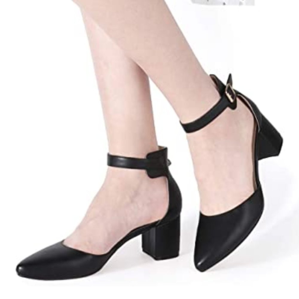 BRAND NEW Ankles Strap Low Block Heels
